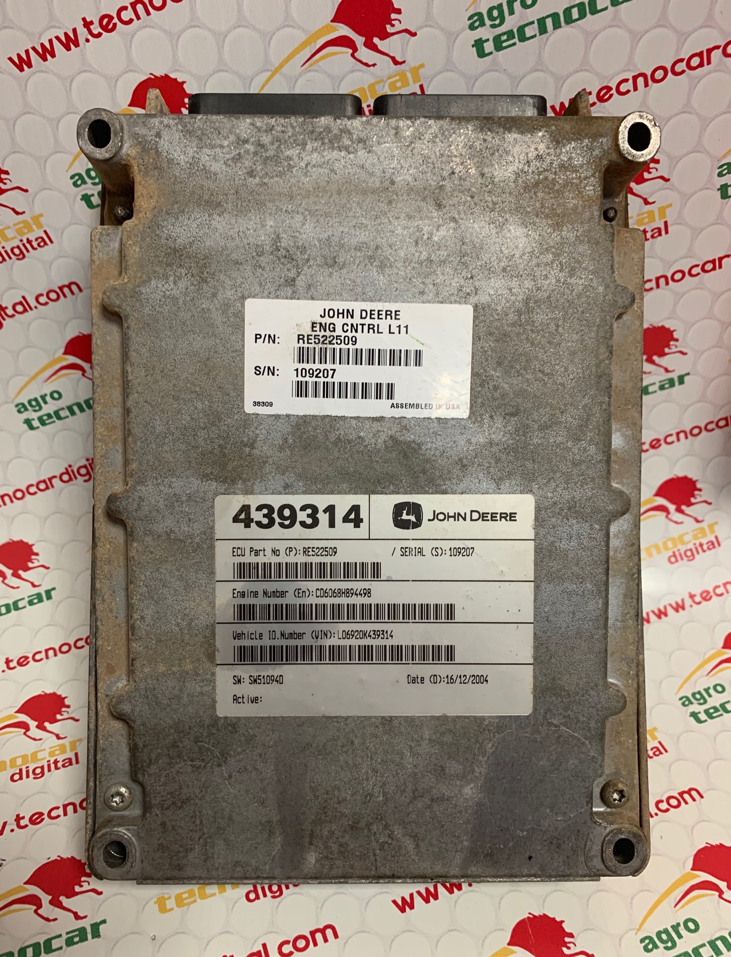 RE522509 JOHN DEERE ENG CNTRL L11 REPARACION ECU MOTOR