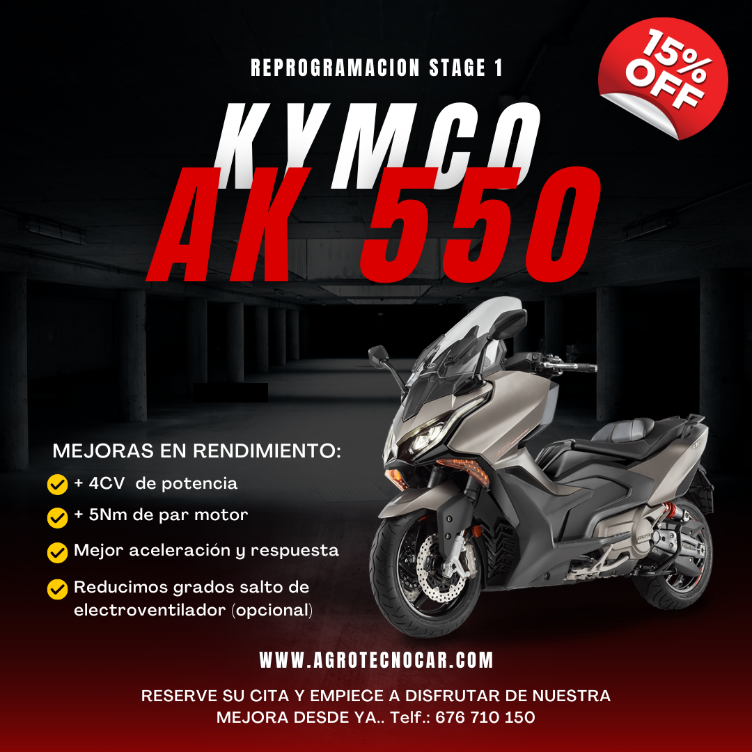 Chiptuning reprogramacion aumento potencia moto KYMCO AK 550