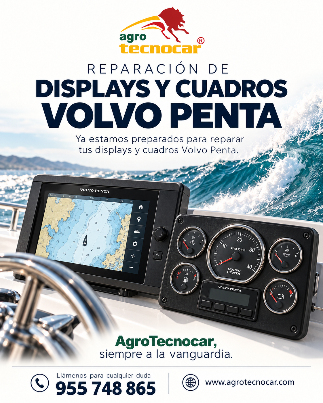 Reparacion Pantalla display LCD para motores Volvo Penta EVC y MDI